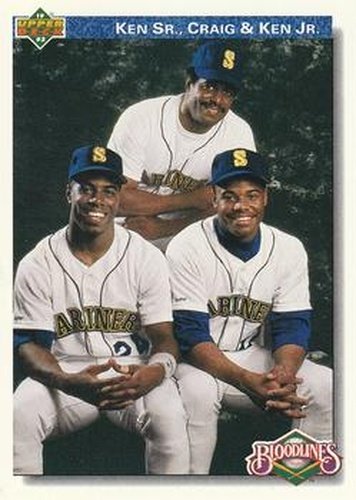 #85 Ken Griffey Sr. / Ken Griffey Jr. / Craig Griffey - Seattle Mariners - 1992 Upper Deck Baseball