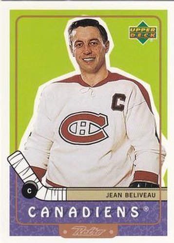#85 Jean Beliveau - Montreal Canadiens - 1999-00 Upper Deck Retro Hockey