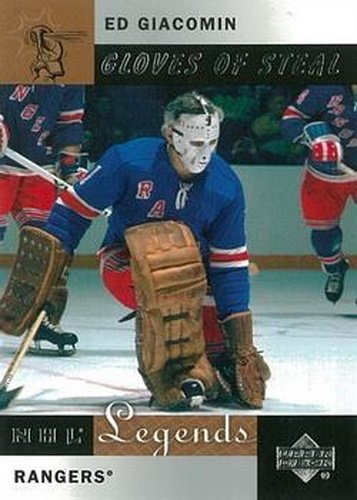 #85 Ed Giacomin - New York Rangers - 2001-02 Upper Deck Legends Hockey