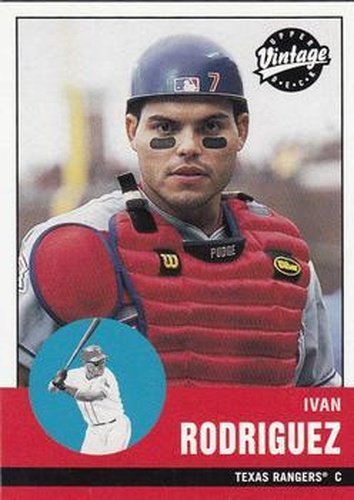 #85 Ivan Rodriguez - Texas Rangers - 2001 Upper Deck Vintage Baseball