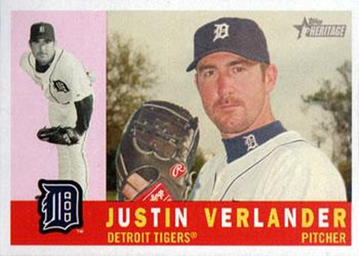 #85 Justin Verlander - Detroit Tigers - 2009 Topps Heritage Baseball