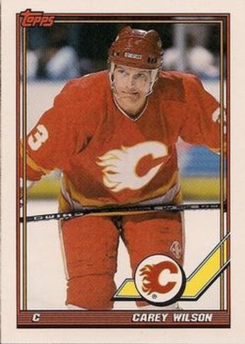 #85 Carey Wilson - Calgary Flames - 1991-92 Topps Hockey