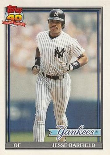 #85 Jesse Barfield - New York Yankees - 1991 O-Pee-Chee Baseball