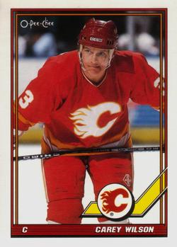 #85 Carey Wilson - Calgary Flames - 1991-92 O-Pee-Chee Hockey