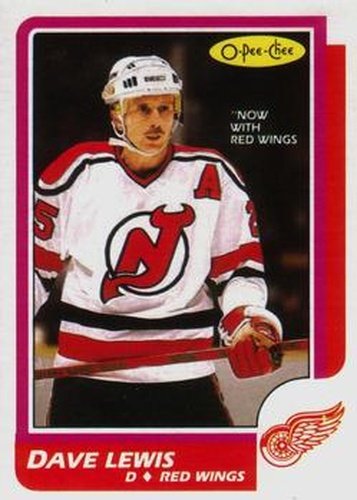 #85 Dave Lewis - Detroit Red Wings - 1986-87 O-Pee-Chee Hockey