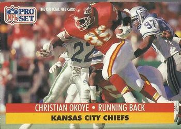#185 Christian Okoye - Kansas City Chiefs - 1991 Pro Set Football