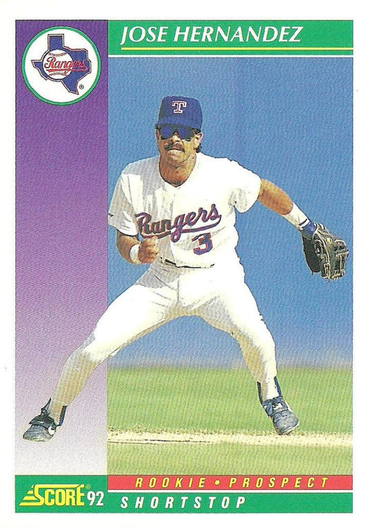 #866 Jose Hernandez - Texas Rangers - 1992 Score Baseball