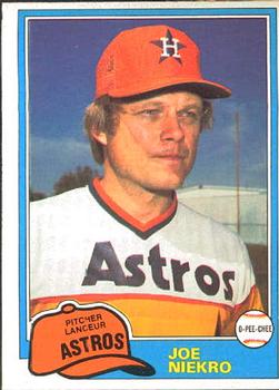 #102 Joe Niekro - Houston Astros - 1981 O-Pee-Chee Baseball