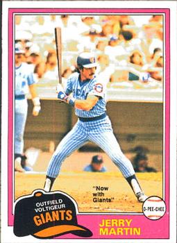 #103 Jerry Martin - San Francisco Giants - 1981 O-Pee-Chee Baseball