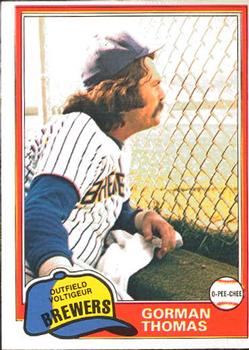 #135 Gorman Thomas - Milwaukee Brewers - 1981 O-Pee-Chee Baseball