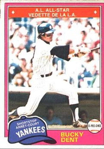 #164 Bucky Dent - New York Yankees - 1981 O-Pee-Chee Baseball