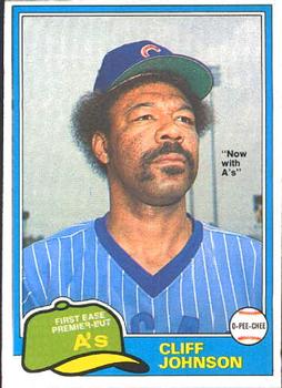 #17 Cliff Johnson - Oakland Athletics - 1981 O-Pee-Chee Baseball