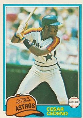 #190 Cesar Cedeno - Houston Astros - 1981 O-Pee-Chee Baseball