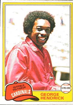 #230 George Hendrick - St. Louis Cardinals - 1981 O-Pee-Chee Baseball