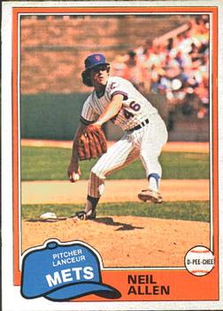 #322 Neil Allen - New York Mets - 1981 O-Pee-Chee Baseball