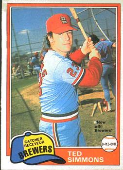 #352 Ted Simmons - Milwaukee Brewers - 1981 O-Pee-Chee Baseball