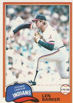 #3 Len Barker - Cleveland Indians - 1981 O-Pee-Chee Baseball