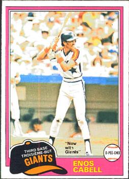 #45 Enos Cabell - San Francisco Giants - 1981 O-Pee-Chee Baseball