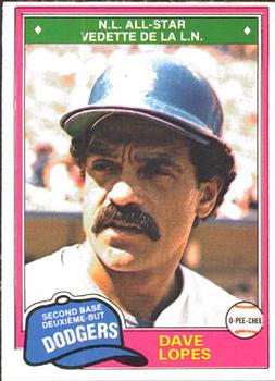 #50 Dave Lopes - Los Angeles Dodgers - 1981 O-Pee-Chee Baseball