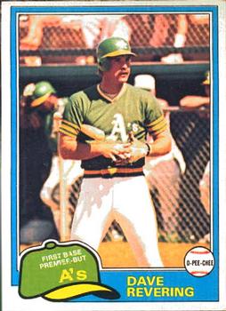 #57 Dave Revering - Oakland Athletics - 1981 O-Pee-Chee Baseball