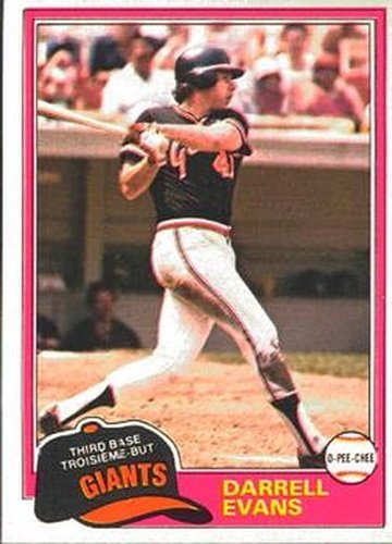 #69 Darrell Evans - San Francisco Giants - 1981 O-Pee-Chee Baseball
