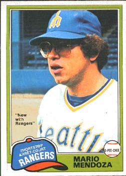 #76 Mario Mendoza - Texas Rangers - 1981 O-Pee-Chee Baseball