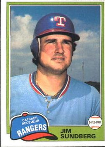 #95 Jim Sundberg - Texas Rangers - 1981 O-Pee-Chee Baseball