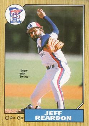 #165 Jeff Reardon - Minnesota Twins - 1987 O-Pee-Chee Baseball