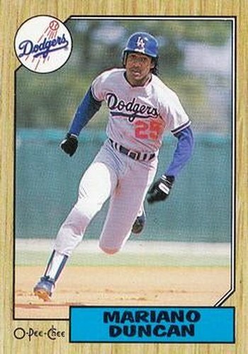 #199 Mariano Duncan - Los Angeles Dodgers - 1987 O-Pee-Chee Baseball