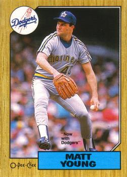 #19 Matt Young - Los Angeles Dodgers - 1987 O-Pee-Chee Baseball