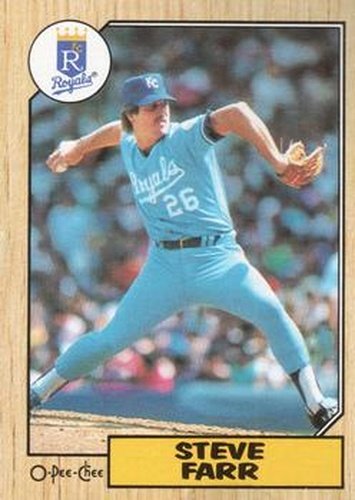 #216 Steve Farr - Kansas City Royals - 1987 O-Pee-Chee Baseball