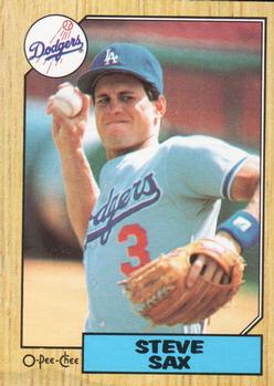 #254 Steve Sax - Los Angeles Dodgers - 1987 O-Pee-Chee Baseball