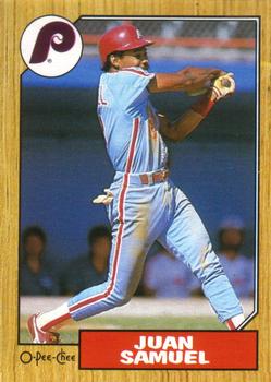 #255 Juan Samuel - Philadelphia Phillies - 1987 O-Pee-Chee Baseball