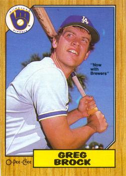 #26 Greg Brock - Milwaukee Brewers - 1987 O-Pee-Chee Baseball