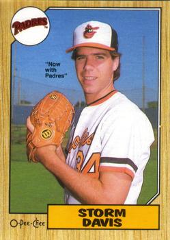 #349 Storm Davis - San Diego Padres - 1987 O-Pee-Chee Baseball