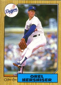 #385 Orel Hershiser - Los Angeles Dodgers - 1987 O-Pee-Chee Baseball