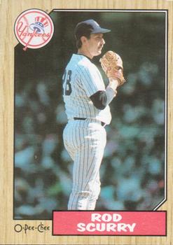 #393 Rod Scurry - New York Yankees - 1987 O-Pee-Chee Baseball