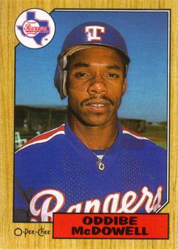 #95 Oddibe McDowell - Texas Rangers - 1987 O-Pee-Chee Baseball