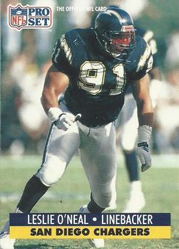 #286 Leslie O'Neal - San Diego Chargers - 1991 Pro Set Football