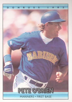 #86 Pete O'Brien - Seattle Mariners - 1992 Donruss Baseball