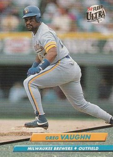 #86 Greg Vaughn - Milwaukee Brewers - 1992 Ultra Baseball