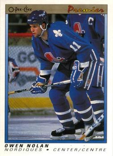 #86 Owen Nolan - Quebec Nordiques - 1990-91 O-Pee-Chee Premier Hockey