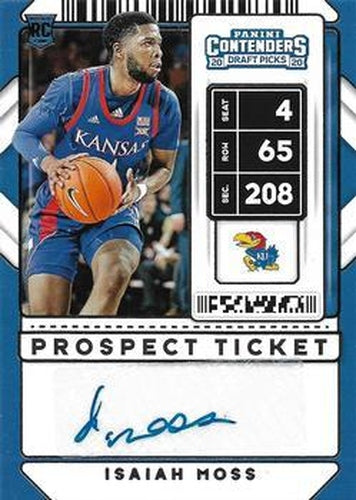 #86 Isaiah Moss - Kansas Jayhawks - 2020 Panini Contenders Draft Picks Basketball