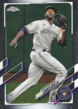 #86 Lorenzo Cain - Milwaukee Brewers - 2021 Topps Chrome Baseball