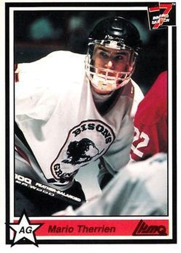 #86 Mario Therrien - Granby Bisons - 1990-91 7th Inning Sketch QMJHL Hockey