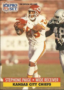 #186 Stephone Paige - Kansas City Chiefs - 1991 Pro Set Football
