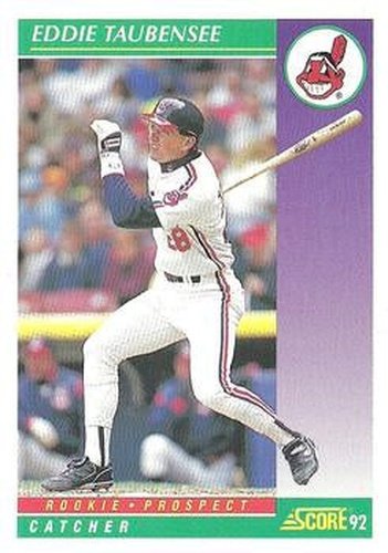 #871 Eddie Taubensee - Cleveland Indians - 1992 Score Baseball
