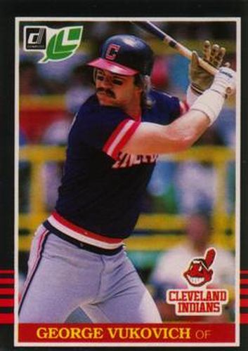 #120 George Vukovich - Cleveland Indians - 1985 Leaf Baseball