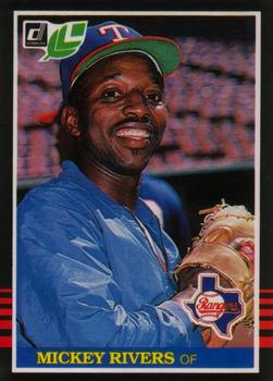 #35 Mickey Rivers - Texas Rangers - 1985 Leaf Baseball
