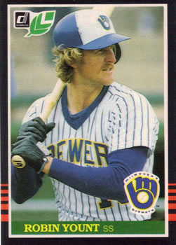 #44 Robin Yount - Milwaukee Brewers - 1985 Leaf Baseball